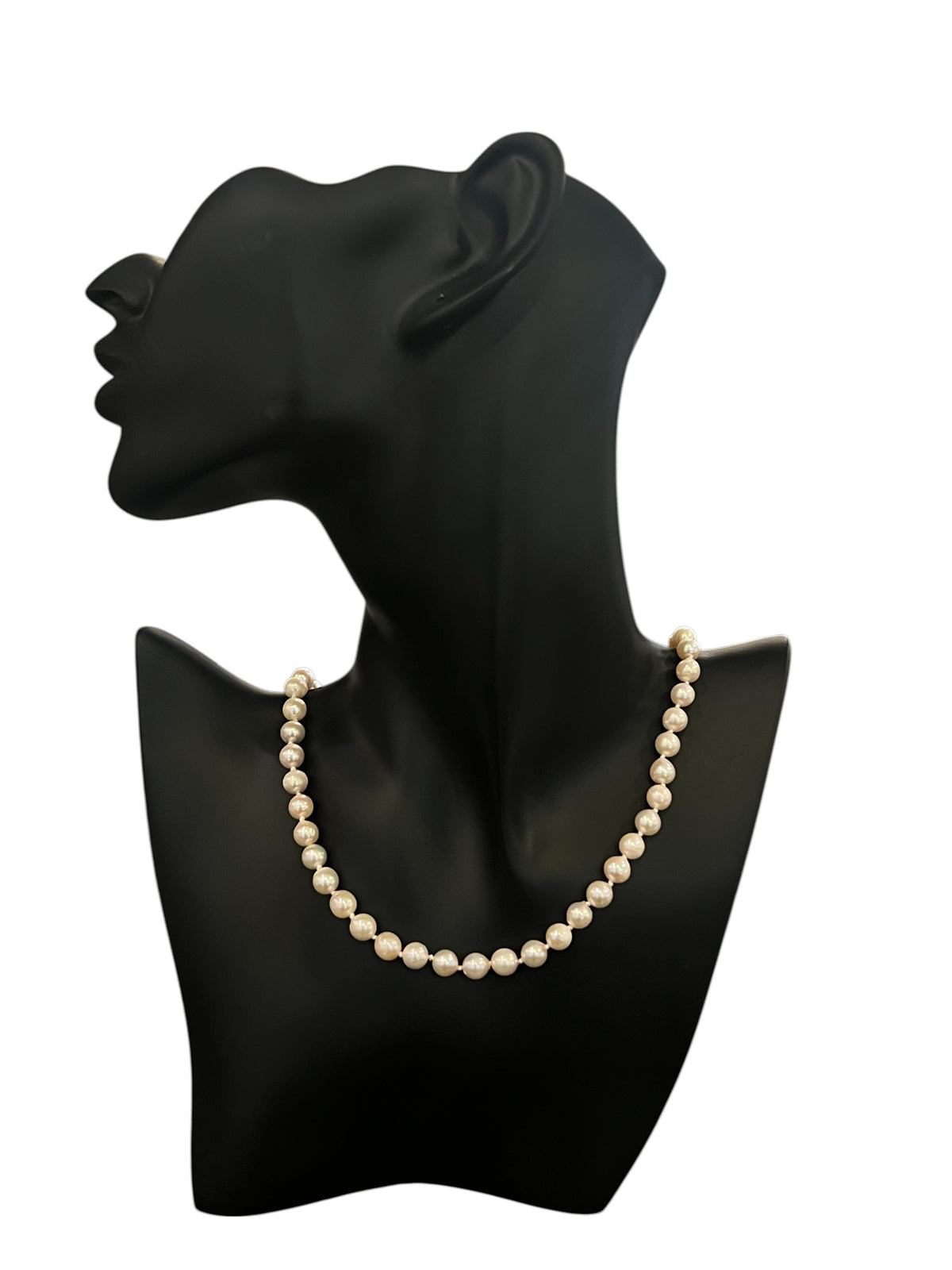 14K Yellow Gold Fresh Water  Cultured Peach Pearl Strand Necklace 19" 6.5-7mm