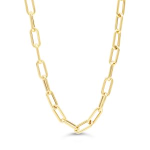 10K Yellow Gold 18&quot; Chunky Paperclip Necklace