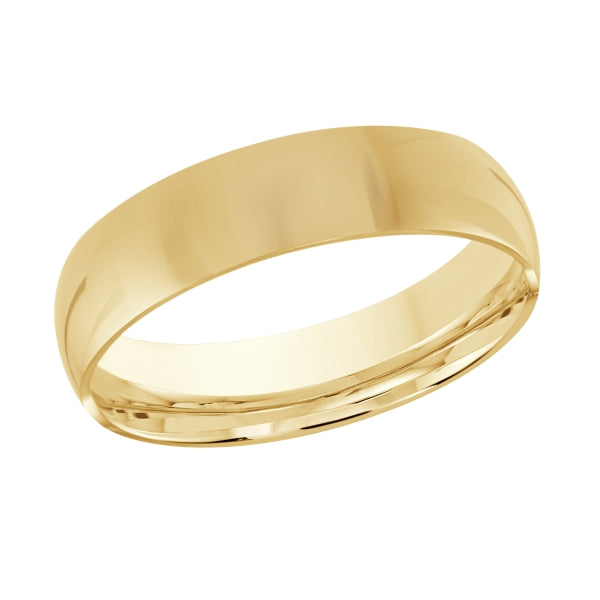 10K Yellow Gold Comfort Fit Domed Band - 6 mm