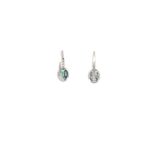 18K White Gold 0.90 cttw Emerald and White Diamond Earrings