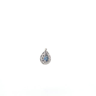 18K White Gold 1.35 cttw Sapphire and White Diamond Pendant