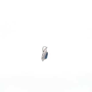 18K White Gold 1.35 cttw Sapphire and White Diamond Pendant
