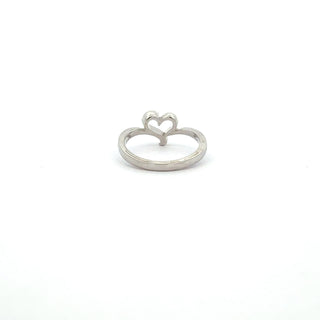 10K White Gold Heart 0.05cttw Diamond Ring