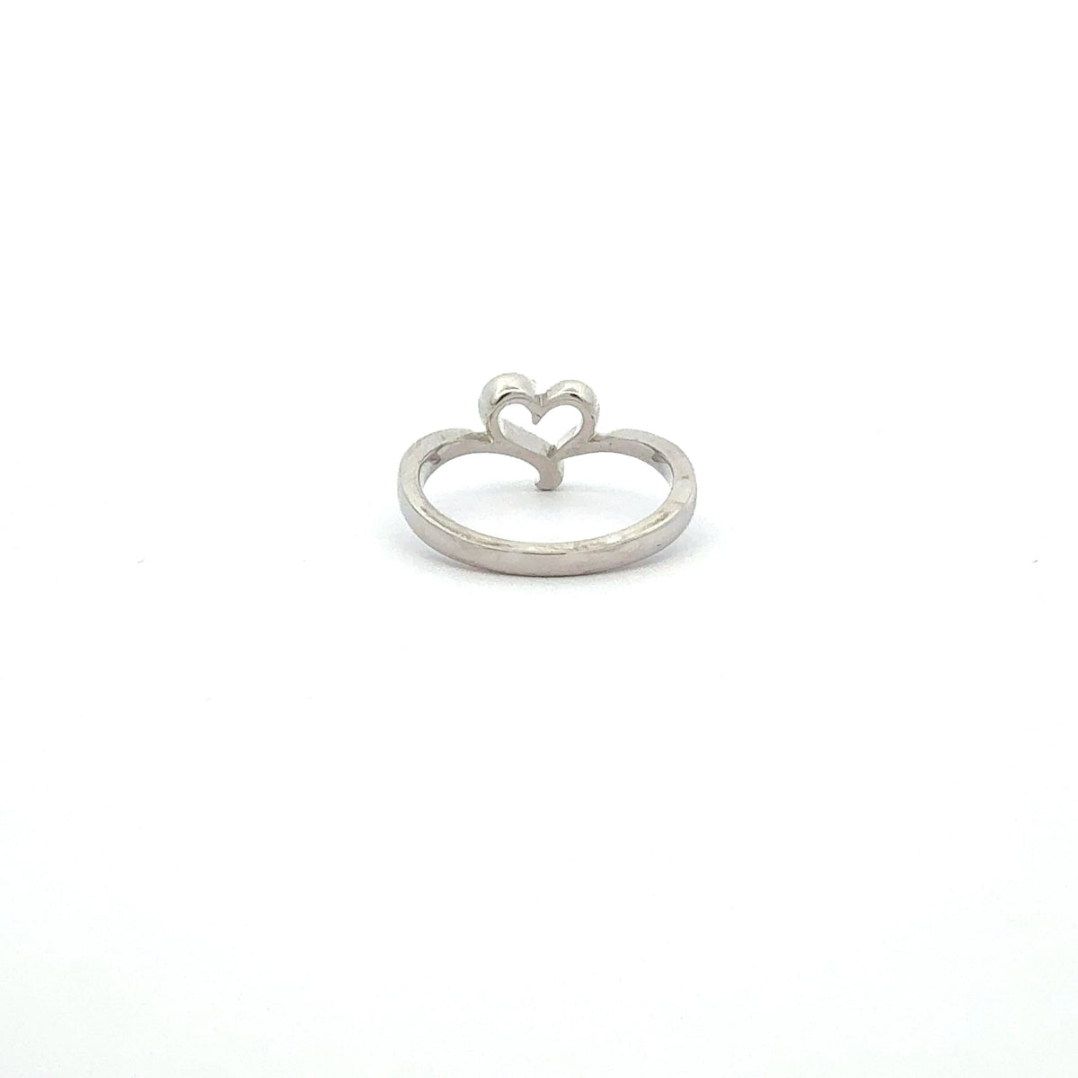 10K White Gold Heart 0.05cttw Diamond Ring