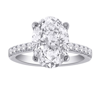 14K Gold Lab Grown Oval Diamond Engagement Ring