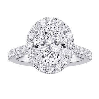 14K White Gold Lab Grown Oval Diamond Engagement Ring