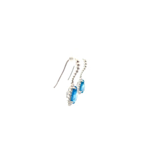 Lab Created Gemstone Beaded Pear-Shape Motif Hoop Earrings