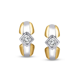 Lab Grown Diamond 2-Tone Stud Earrings