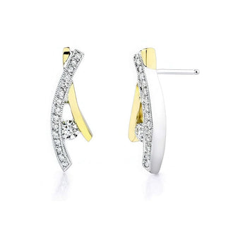 Lab Grown Diamond Arched Pave Earrings
