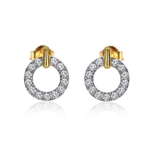 Lab Grown Diamond Circle Shaped Drop Earrings
