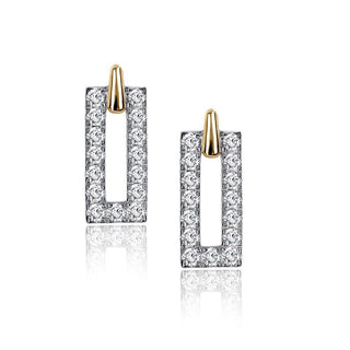 Lab Grown Diamond Rectangular Shaped Drop Earrings