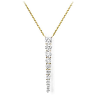 Lab Grown Graduated Diamond Linear Bar Necklace