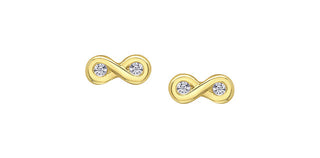 Aretes de oro amarillo de 10 quilates con diamantes redondos de talla brillante de 0,05 quilates