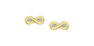 Aretes de oro amarillo de 10 quilates con diamantes redondos de talla brillante de 0,02 quilates