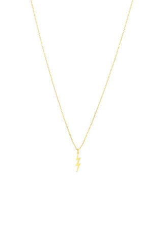 10K Yellow Gold Lightning Bolt Cable Necklace  -18"
