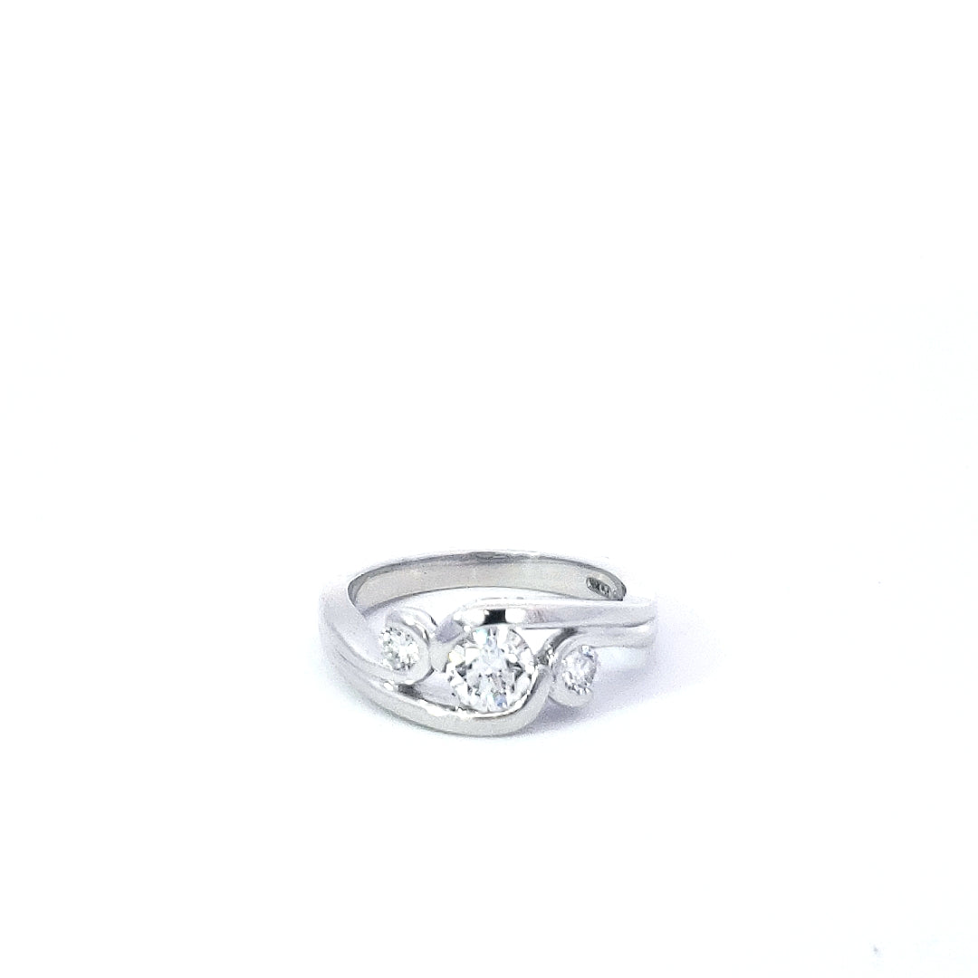 18K White Gold and Palladium Canadian Diamond Engagement Ring