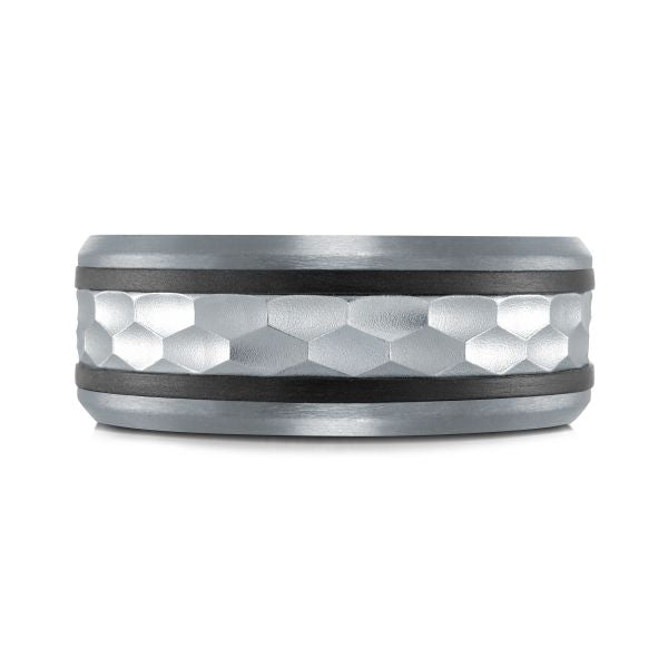 14K White Gold, Tantalum and Carbon-Fiber Mens Band