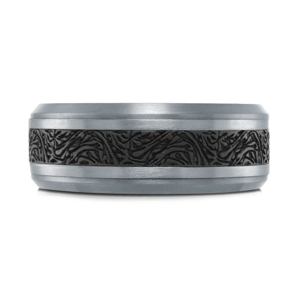 14K White Gold, Tantalum and Carbon-Fiber Mens Band