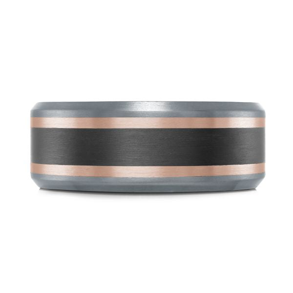 14K Rose Gold, Tantalum and Carbon-Fiber Mens Band