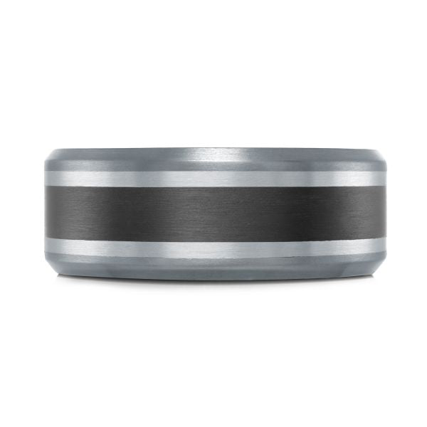 14K White Gold, Tantalum and Carbon-Fiber Mens Band