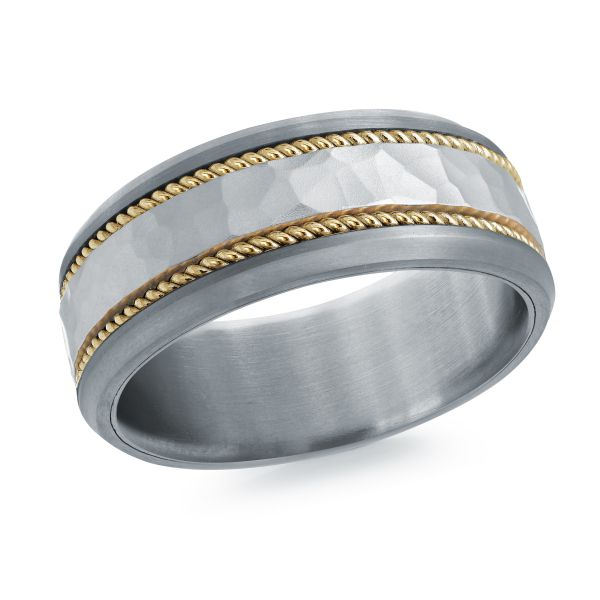 14K Two-Tone Gold and Tantalum Mens Band