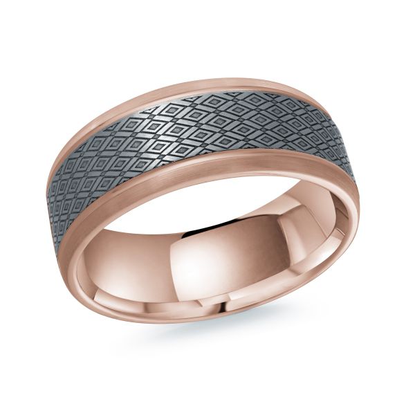 14K Rose Gold and Tantalum Mens Band