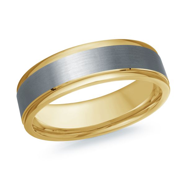 14K Yellow Gold and Tantalum Mens Band