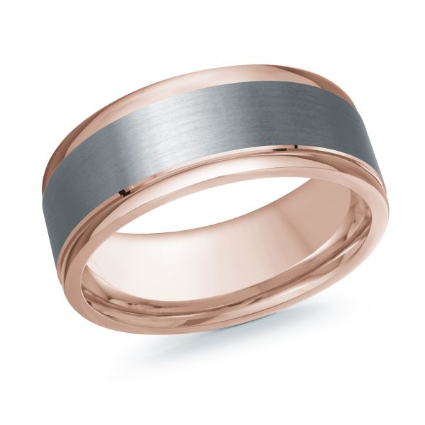 14K Rose Gold and Tantalum Mens Band