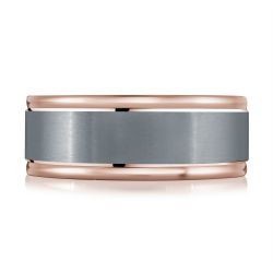 14K Rose Gold and Tantalum Mens Band