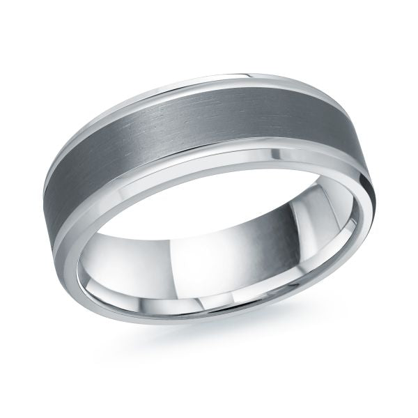 14K White Gold and Tantalum Mens Band