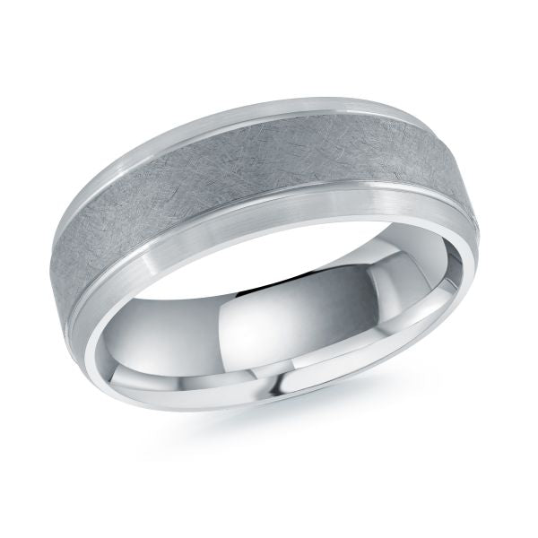 14K White Gold and Tantalum Mens Band