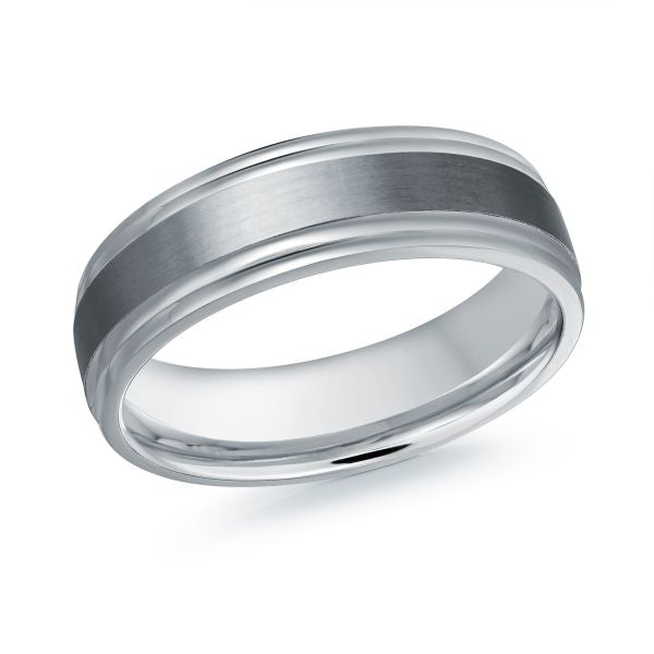 14K White Gold and Tantalum Mens Band