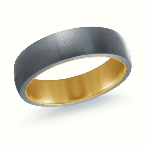 14K Yellow Gold and Tantalum Mens Band