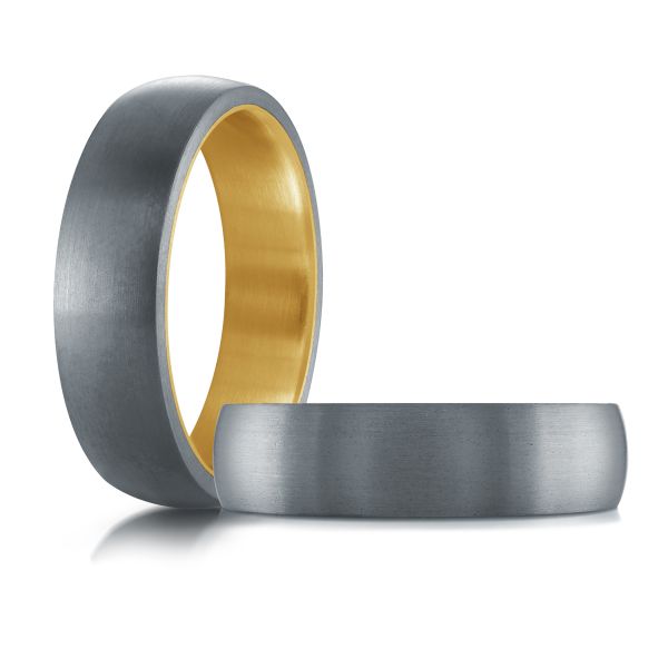 14K Yellow Gold and Tantalum Mens Band