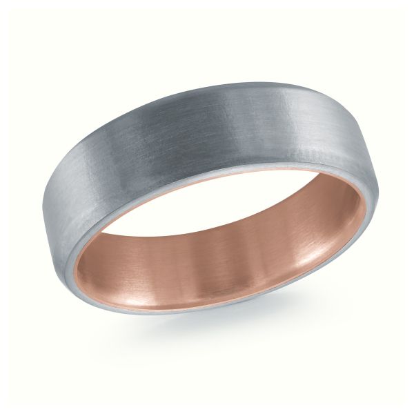 14K Rose Gold and Tantalum Mens Band