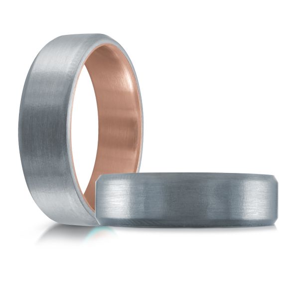 14K Rose Gold and Tantalum Mens Band