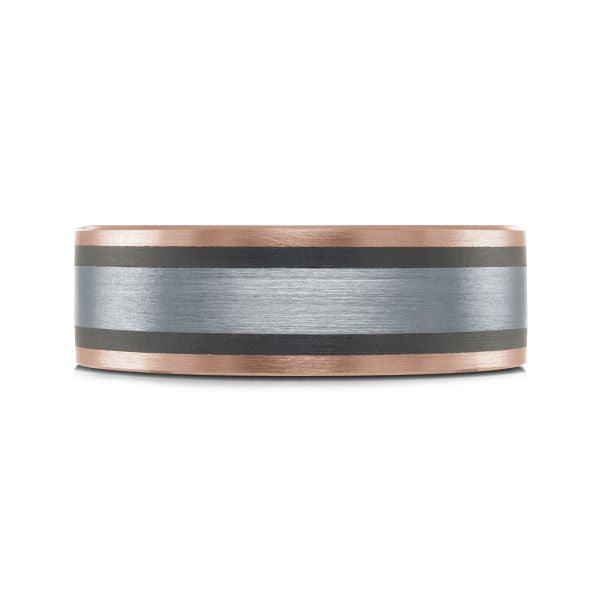 14K Rose Gold, Tantalum and Carbon-Fiber Mens Band