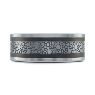 14K White Gold, Tantalum and Carbon-Fiber Mens Band