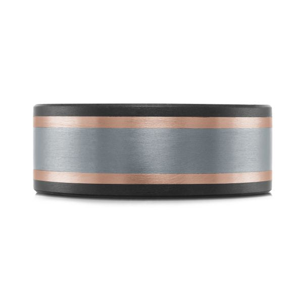 14K Rose Gold, Tantalum, and Carbon-Fiber Mens Band