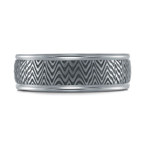 14K White Gold and Tantalum Mens Band