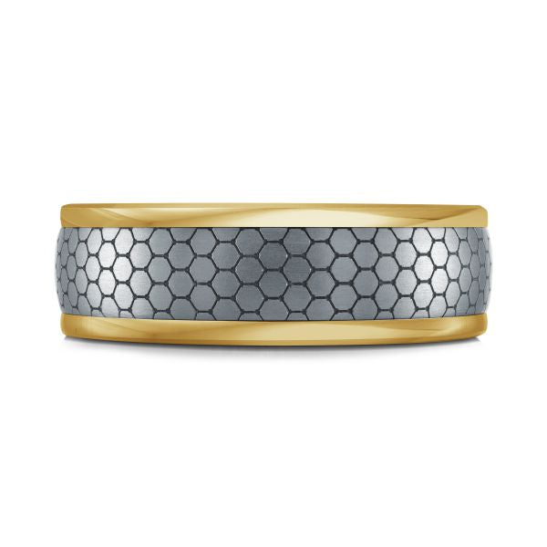 14K Yellow Gold and Tantalum Mens Band