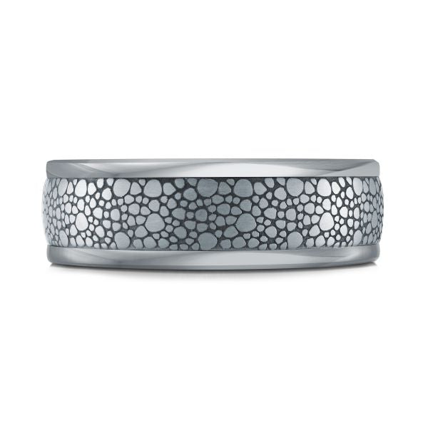 14K White Gold and Tantalum Mens Band