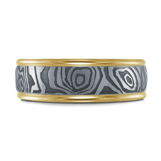 14K Yellow Gold and Tantalum Mens Band