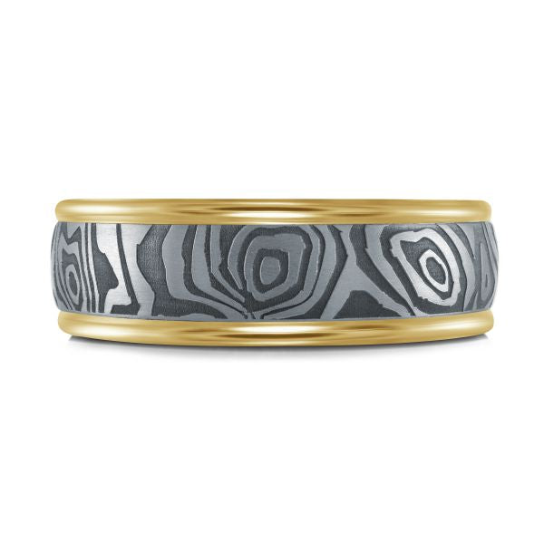 14K Yellow Gold and Tantalum Mens Band