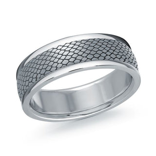 14K White Gold and Tantalum Mens Band