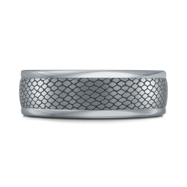 14K White Gold and Tantalum Mens Band