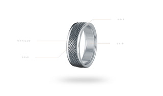 14K White Gold and Tantalum Mens Band