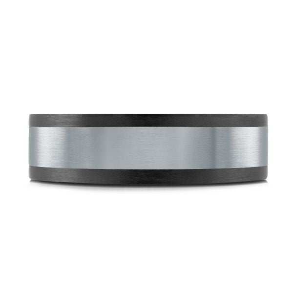 14K White Gold, Tantalum and Carbon-Fiber Mens Band