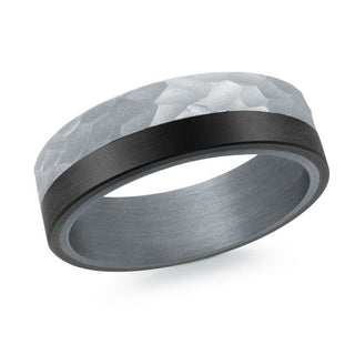 14K White Gold, Tantalum and Carbon-Fiber Mens Band