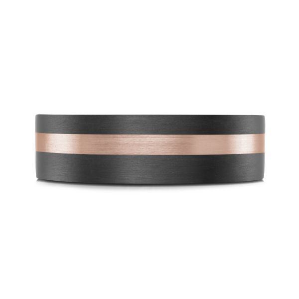 14K Rose Gold, Tantalum and Carbon-Fiber Mens Band